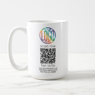 QRコードジェネレータとロゴ会社のプロモーション コーヒーマグカップ