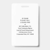 QRコードジェネレータとロゴ、名前、タイトルID バッジ (裏面)