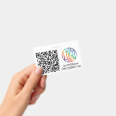 QRコードジェネレーター & ロゴ 非写真 白 ID バッジ (手持ち)