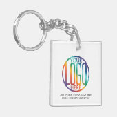 QRコードジェネレータ&ロゴ会社プロモーションスワッグ キーホルダー (正面左)