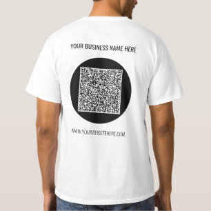 QRコードスキャンおよびカスタム文字ビジネスTシャツ Tシャツ