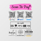 QRコードスキャンしてVenmo Paypal Google Payに支払う ウィンドウサイン (シート)