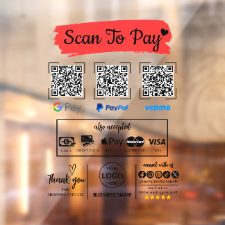 QRコードスキャンしてVenmo Paypal Google Payに支払う ウィンドウサイン