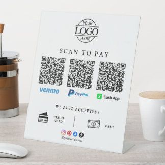 QRコードスキャンでお支払いビジネス ロゴ 台座サイン