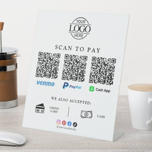 QRコードスキャンでお支払いビジネス ロゴ 台座サイン (インサイチュ)