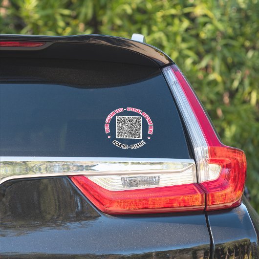 QRコードスキャンとカスタムテキストステッカーの例 シール (車体側面)