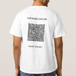 QRコードスキャンとカスタム文字ビジネスTシャツ Tシャツ