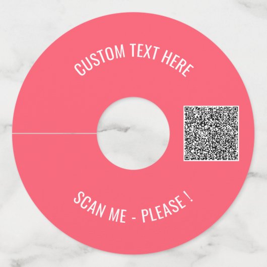 QRコードスキャンカスタム文字とカラーワイングラスラベル ワイングラスタグ (正面)