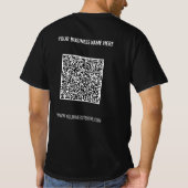 QRコードスキャンカスタム文字ビジネスTシャツ Tシャツ (裏面)