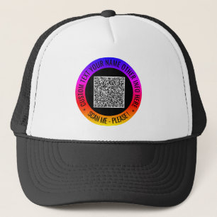 QRコードスキャンカスタム文字モダンTrucker Hat キャップ
