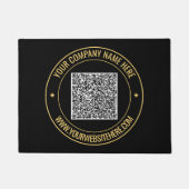 QRコードスキャンカスタム文字会社形式 ドアマット (正面)