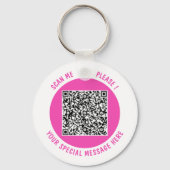 QRコードスキャンキーチェーンのカスタム文字と色 キーホルダー (正面)