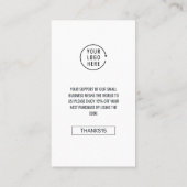 QRコードスキャンレビュー |製品ありがとうございます 名刺 (裏面)