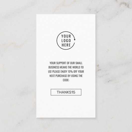 QRコードスキャンレビュー |製品ありがとうございます 名刺 (裏面)