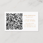 QRコードスキャン可能かわいいカラフル水色フローラ 名刺 (裏面)