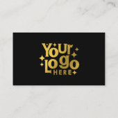 QRコードスキャン可能なソーシャルメディア金ゴールドビジネスロゴ 名刺 (裏面)