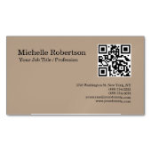 QRコードスキャン可能なミニマリストカスタマイズ可能 マグネット名刺 (正面)