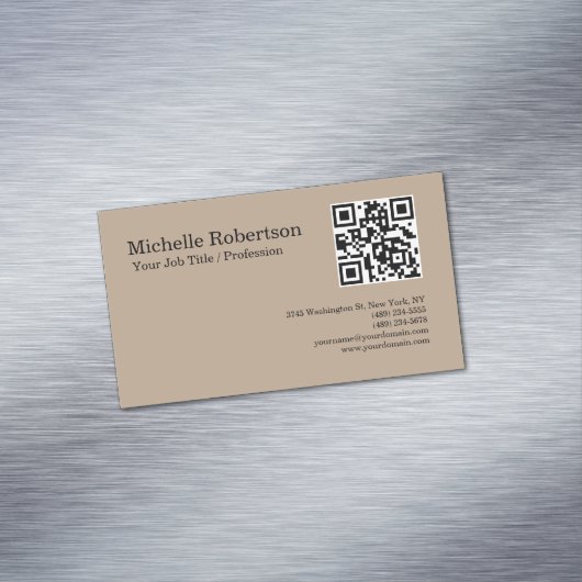 QRコードスキャン可能なミニマリストカスタマイズ可能 マグネット名刺 (インサイチュ)