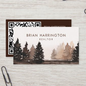 QRコードスキャン可能な中性林素朴の水色 名刺