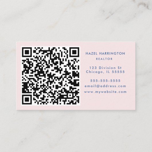 QRコードスキャン可能な山の水色アウトドア 名刺 (裏面)