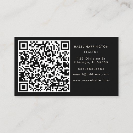 QRコードスキャン可能な水色ニュートラルビジネスカード 名刺 (裏面)