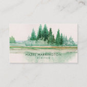 QRコードスキャン可能な湖水色アウトドア 名刺 (正面)