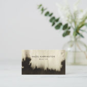 QRコードスキャン可能な濃いムーディ抽象芸術水色 名刺 (スタンド正面)