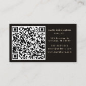 QRコードスキャン可能な濃いムーディ抽象芸術水色 名刺 (裏面)