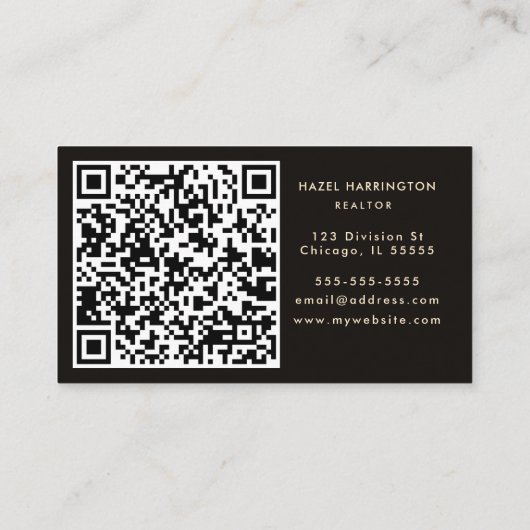 QRコードスキャン可能な濃いムーディ抽象芸術水色 名刺 (裏面)