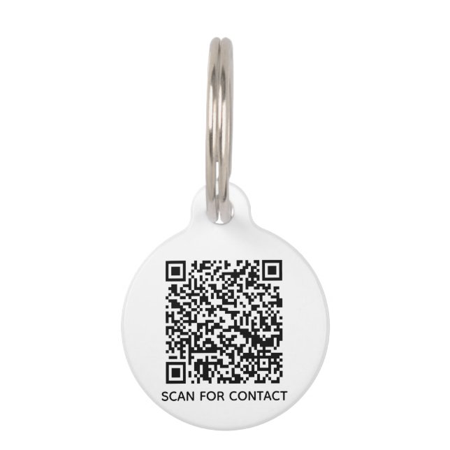 QRコードスキャン可能な非接触情報ミニマリスト ペット　ネームタグ (正面)