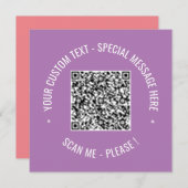 QRコードスキャン情報およびカスタム文字カード (正面/裏面)