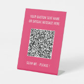 QRコードスキャン情報およびカスタム文字ペデスタルサイン 台座サイン (正面)