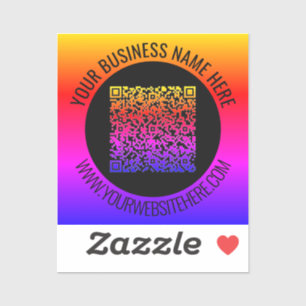 QRコードスキャン情報とカスタム文字シール シール