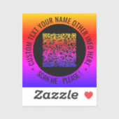 QRコードスキャン情報とカスタム文字シール シール (シート)