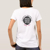 QRコードスキャン情報とカスタム文字Tシャツ Tシャツ (裏面)