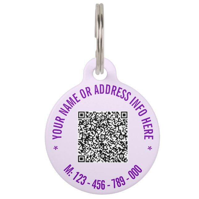 QRコードスキャン情報の名前文字電話ペット用名札 ペット　ネームタグ (裏面)