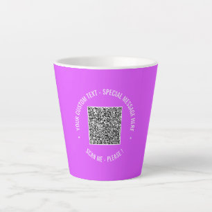QRコードスキャン情報カスタムテキストとカラーラテマグ カフェラテマグ