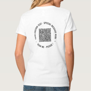 QRコードスキャン情報カスタムテキストTシャツ例 Tシャツ