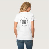 QRコードスキャン情報カスタムテキストTシャツ例 Tシャツ (裏面フル)