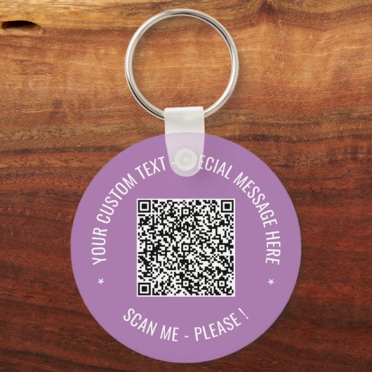 QRコードスキャン情報カスタム文字とカラーキーチェーン キーホルダー (正面)
