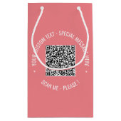 QRコードスキャン情報カスタム文字の色抱き枕 スモールペーパーバッグ (裏面)