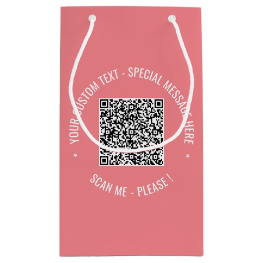 QRコードスキャン情報カスタム文字の色抱き枕 スモールペーパーバッグ (裏面)