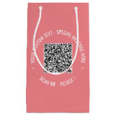 QRコードスキャン情報カスタム文字の色抱き枕 スモールペーパーバッグ (正面)