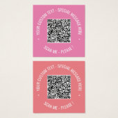 QRコードスキャン情報カスタム文字カラーカード (正面&裏面)