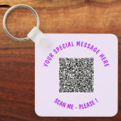 QRコードスキャン情報カスタム文字キーチェーンギフト キーホルダー (正面)