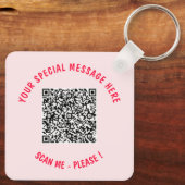 QRコードスキャン情報カスタム文字キーチェーンギフト キーホルダー (裏面)