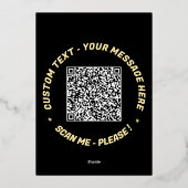 QRコードスキャン情報カスタム文字ホイルグリーティングカード 箔シーズンカード (裏面)