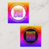 QRコードスキャン情報カスタム文字名刺 スクエア名刺 (正面/裏面)