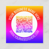 QRコードスキャン情報カスタム文字名刺 スクエア名刺 (正面)