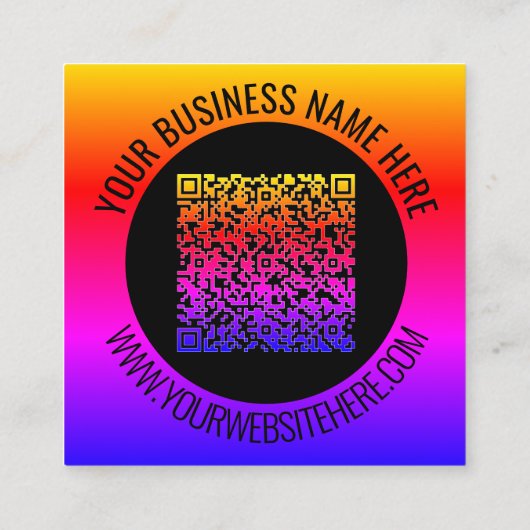 QRコードスキャン情報カスタム文字名刺 スクエア名刺 (裏面)